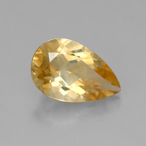 0.70캐럿 천연 골든 옐로우 시트린, 배 모양, 7.9×5.1 mm, VVS