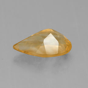 0.70캐럿 천연 골든 옐로우 시트린, 배 모양, 7.9×5.1 mm, VVS
