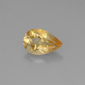 0.74캐럿 천연 골든 옐로우 시트린, 배 모양, 7.8×5.1 mm, VVS