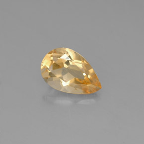 0.69캐럿 천연 골든 옐로우 시트린, 배 모양, 7.7×5 mm, VVS
