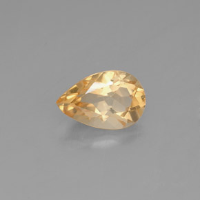 0.69캐럿 천연 골든 옐로우 시트린, 배 모양, 7.7×5 mm, VVS
