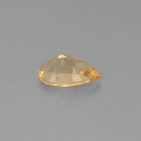 0.69캐럿 천연 골든 옐로우 시트린, 배 모양, 7.7×5 mm, VVS