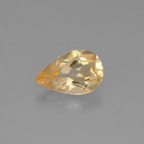 0.74캐럿 천연 골든 옐로우 시트린, 배 모양, 8×5.2 mm, VVS-VS