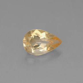 0.74캐럿 천연 골든 옐로우 시트린, 배 모양, 8×5.2 mm, VVS-VS