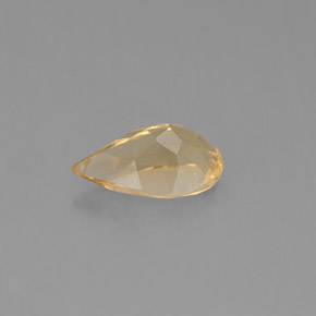 0.74캐럿 천연 골든 옐로우 시트린, 배 모양, 8×5.2 mm, VVS-VS