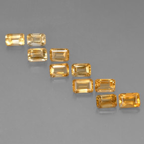 캐럿 천연 골든 옐로우 시트린 보석, 에메랄드 컷, 6×4 mm, VVS