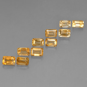 캐럿 천연 골든 옐로우 시트린 보석, 에메랄드 컷, 6×4 mm, VVS