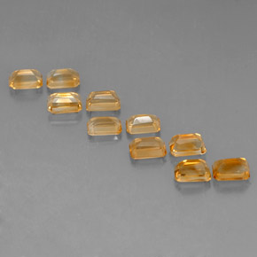 캐럿 천연 골든 옐로우 시트린 보석, 에메랄드 컷, 6×4 mm, VVS