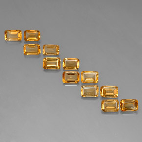 캐럿 천연 골든 옐로우 시트린 보석, 에메랄드 컷, 5.9×3.8 mm, VVS