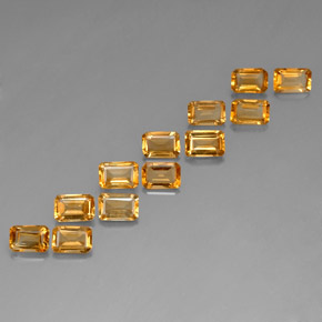캐럿 천연 골든 옐로우 시트린 보석, 에메랄드 컷, 5.9×3.8 mm, VVS