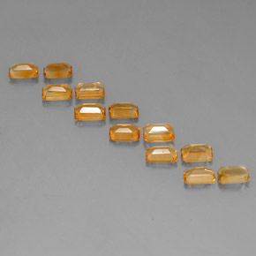 캐럿 천연 골든 옐로우 시트린 보석, 에메랄드 컷, 5.9×3.8 mm, VVS