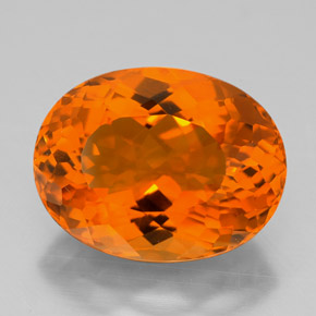 8.38캐럿 천연 옐로우 오렌지 시트린, 타원형 컷, 15×11.6 mm, VVS