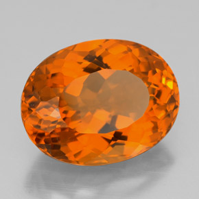 8.38캐럿 천연 옐로우 오렌지 시트린, 타원형 컷, 15×11.6 mm, VVS