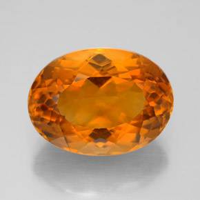 9.35캐럿 천연 옐로우 오렌지 시트린, 타원형 컷, 15.5×11.4 mm, IF