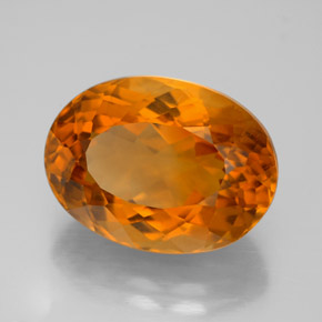 9.35캐럿 천연 옐로우 오렌지 시트린, 타원형 컷, 15.5×11.4 mm, IF