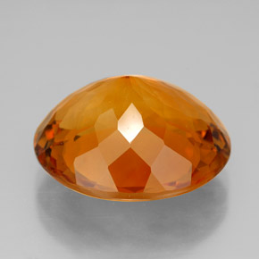 10.26캐럿 천연 옐로우 오렌지 시트린, 타원형 컷, 15.9×14 mm, IF
