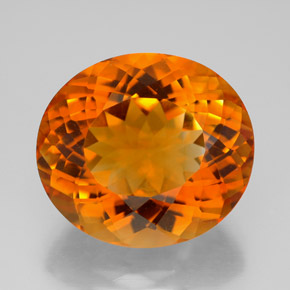 11.01캐럿 천연 옐로우 오렌지 시트린, 타원형 컷, 15.7×14 mm, IF