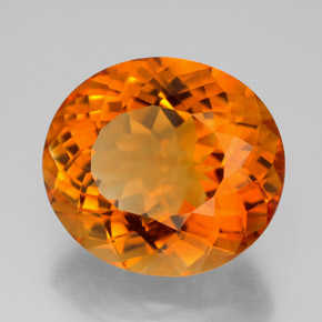 11.01캐럿 천연 옐로우 오렌지 시트린, 타원형 컷, 15.7×14 mm, IF
