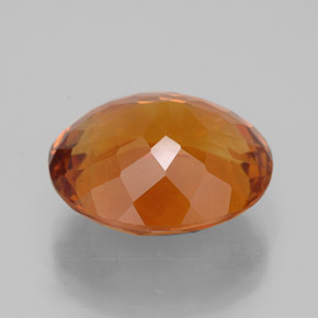 8.94캐럿 천연 옐로우 오렌지 시트린, 타원형 컷, 14.6×13.1 mm, IF