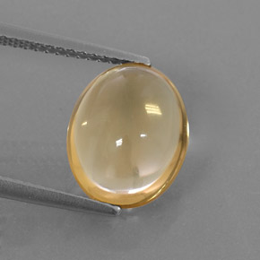 3.55캐럿 천연 골든 옐로우 시트린, 타원형 컷, 11.9×9.7 mm, 투명한