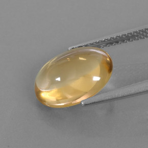 3.55캐럿 천연 골든 옐로우 시트린, 타원형 컷, 11.9×9.7 mm, 투명한