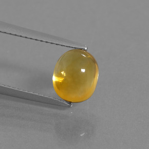2.48캐럿 천연 골든 옐로우 시트린, 타원형 컷, 8.5×7 mm, 투명한