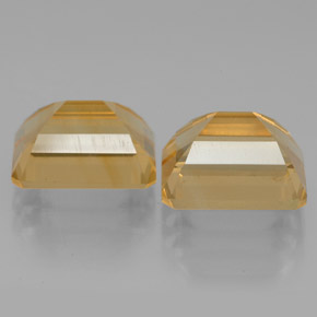 캐럿 천연 골든 옐로우 시트린 보석, 에메랄드 컷, 9×7.1 mm, VS