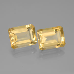 캐럿 천연 골든 옐로우 시트린 보석, 에메랄드 컷, 8.9×6.9 mm, VS