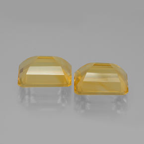 캐럿 천연 골든 옐로우 시트린 보석, 에메랄드 컷, 8.9×6.9 mm, VS