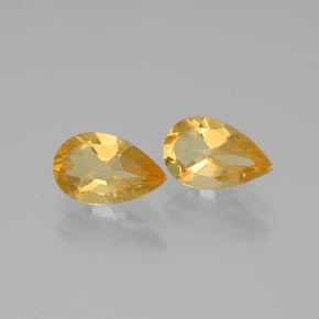 캐럿 천연 골든 옐로우 시트린 보석, 배 모양, 8.2×5.1 mm, VVS