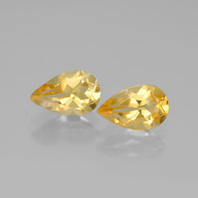 캐럿 천연 골든 옐로우 시트린 보석, 배 모양, 7.9×5.1 mm, VVS