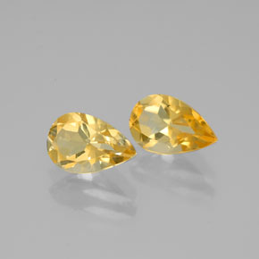 캐럿 천연 골든 옐로우 시트린 보석, 배 모양, 7.9×5.1 mm, VVS