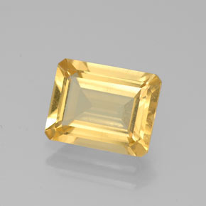 1.92캐럿 천연 골든 옐로우 시트린, 에메랄드 컷, 9×7 mm, VS