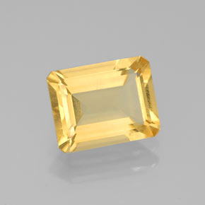 1.92캐럿 천연 골든 옐로우 시트린, 에메랄드 컷, 9×7 mm, VS