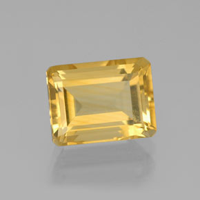 2.29캐럿 천연 골든 옐로우 시트린, 에메랄드 컷, 8.9×6.8 mm, VS