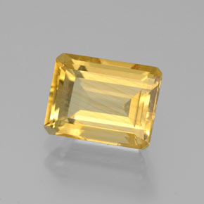 2.29캐럿 천연 골든 옐로우 시트린, 에메랄드 컷, 8.9×6.8 mm, VS