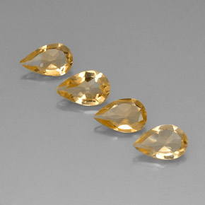 캐럿 천연 골든 옐로우 시트린 보석, 배 모양, 7.9×5 mm, VVS-VS