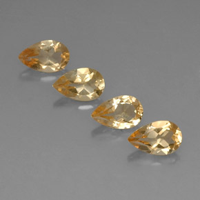 캐럿 천연 골든 옐로우 시트린 보석, 배 모양, 7.8×5 mm, VVS-VS