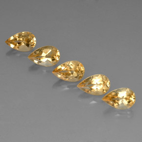 4.35캐럿 천연 골든 옐로우 시트린 보석, 배 모양, 8.1×5.1 mm, VVS-VS