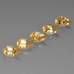 4.35캐럿 천연 골든 옐로우 시트린 보석, 배 모양, 8.1×5.1 mm, VVS-VS