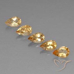 4.20ctw 자연스러운 Medium-Light Orange-Gold  황수정, 배 모양, VVS-VS