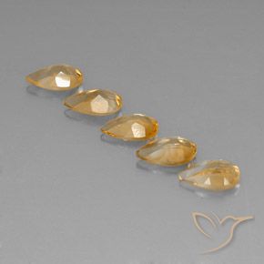 3.40캐럿 천연 Light Orange-Gold  황수정 보석, 배 모양, VVS-VS