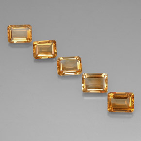 7.26캐럿 천연 골든 브라운 시트린 보석, 에메랄드 컷, 8×6 mm, VVS-VS