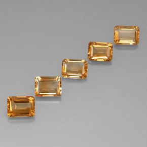 7.26캐럿 천연 골든 브라운 시트린 보석, 에메랄드 컷, 8×6 mm, VVS-VS