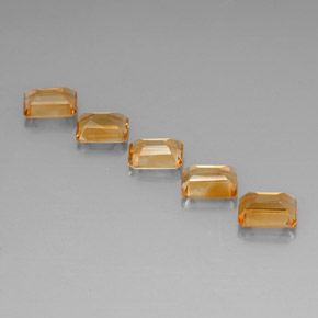 7.26캐럿 천연 골든 브라운 시트린 보석, 에메랄드 컷, 8×6 mm, VVS-VS