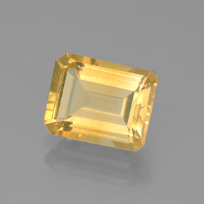 2.05캐럿 천연 골든 옐로우 시트린, 에메랄드 컷, 8.9×7 mm, VS
