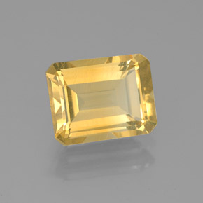 2.05캐럿 천연 골든 옐로우 시트린, 에메랄드 컷, 8.9×7 mm, VS