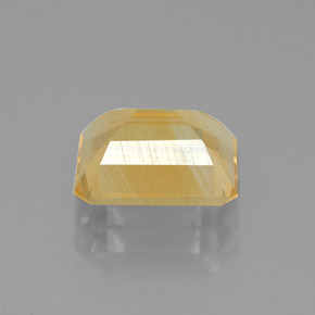 2.05캐럿 천연 골든 옐로우 시트린, 에메랄드 컷, 8.9×7 mm, VS
