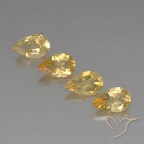 2.87ctw 자연스러운 Medium Gold  황수정, 배 모양, VVS-VS