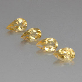 캐럿 천연 골든 옐로우 시트린 보석, 배 모양, 7.9×5 mm, VVS-VS